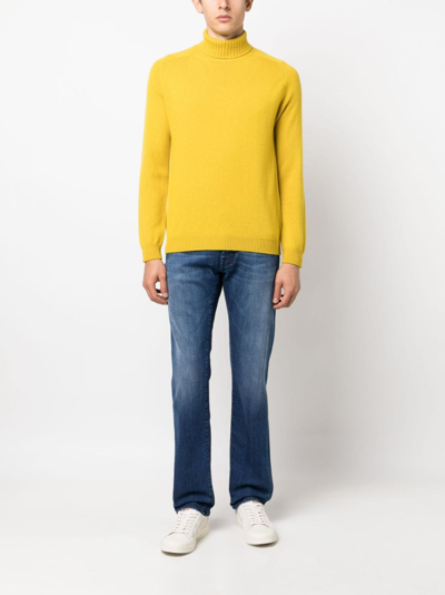 Jacob Cohen Denim Trousers With Belt Loops And Contrast Stitching In Blue