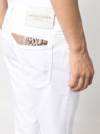 Shop Jacob Cohen Mid-rise Straight-leg Jeans In White