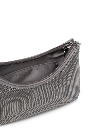 Shop Stella Mccartney Mini Falabella Zip Shoulder Bag In Grey