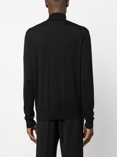 Lanvin Roll-neck Wool-blend Jumper In Black