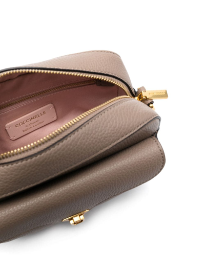 Coccinelle Beat Soft Leather Crossbody Bag In Neutrals