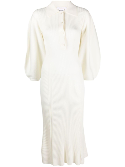 Shop Chloé Kintted Midi Dress In White