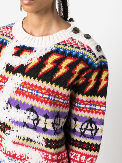 Philosophy Di Lorenzo Serafini Punk Vibes Intarsia-knit Jumper In White