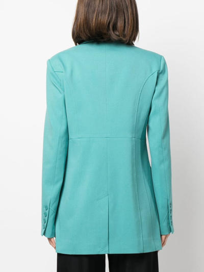 Shop Gestuz Caisagz Double-breasted Blazer In Green