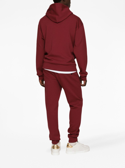 Dolce & Gabbana Logo-embroidered Pullover Hoodie In Red