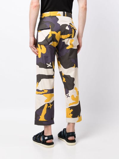 The Power For The People Camouflage-pattern Cropped Cotton Trousers In Neutrals