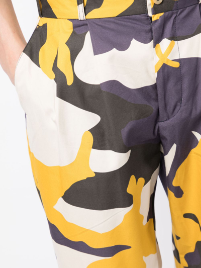 The Power For The People Camouflage-pattern Cropped Cotton Trousers In Neutrals