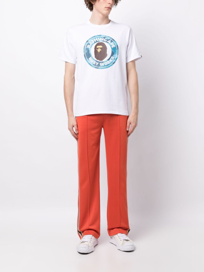 Shop A Bathing Ape Busy Works Cotton T-shirt In White