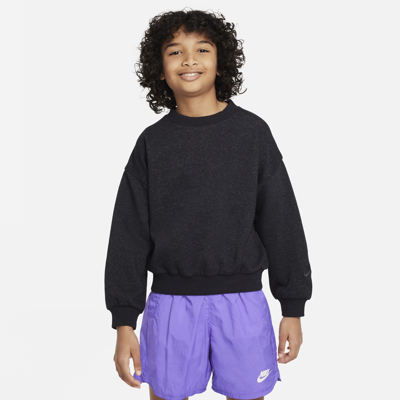 Shop Nike Sportswear Icon Fleece Big Kids' Oversized Sweatshirt In Black