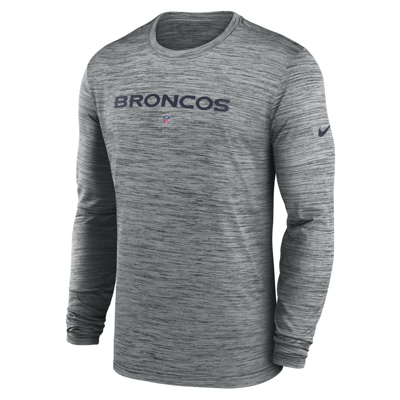 Shop Nike Men's Dri-fit Sideline Velocity (nfl Denver Broncos) Long-sleeve T-shirt In Grey