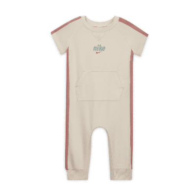 Shop Nike E1d1 Footless Coverall Baby Coverall In Brown