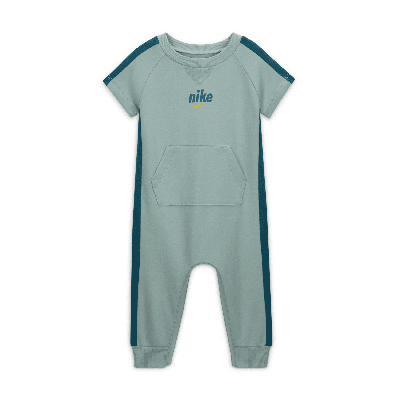 Shop Nike E1d1 Footless Coverall Baby Coverall In Blue
