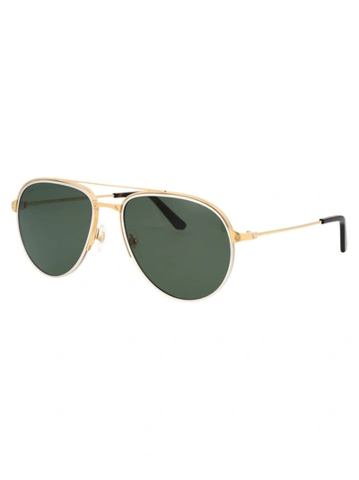 Shop Cartier Sunglasses In 006 Gold Gold Green