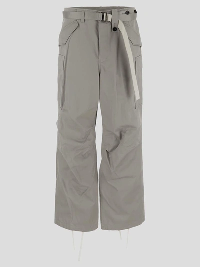 Shop Sacai Trousers In Gray