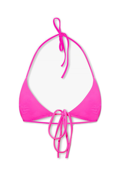 Shop Dsquared2 Triangle Cup Bikini Top In Pink