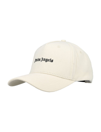 Shop Palm Angels Logo Embroidered Baseball Cap In Beige