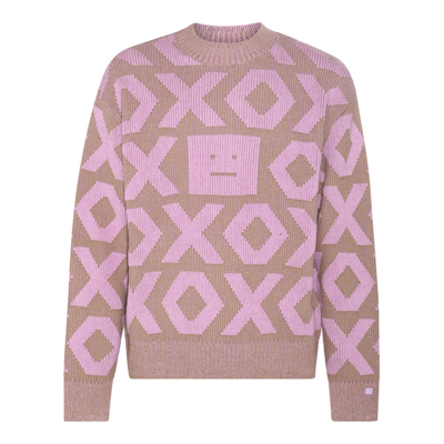 Shop Acne Studios Face Logo Intarsia Sweater In Multi