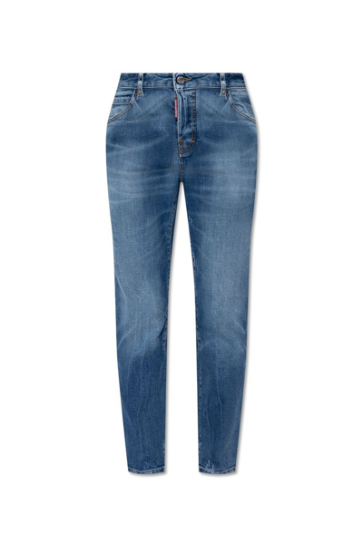 Shop Dsquared2 Tapered Leg Jeans In Blue