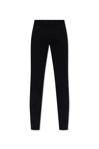 Shop Dsquared2 Logo Patch Tapered Leg Jeans In Black