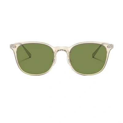 Shop Oliver Peoples Gerardo Pillow Sunglasses In Buff_brushed_silver_green_c