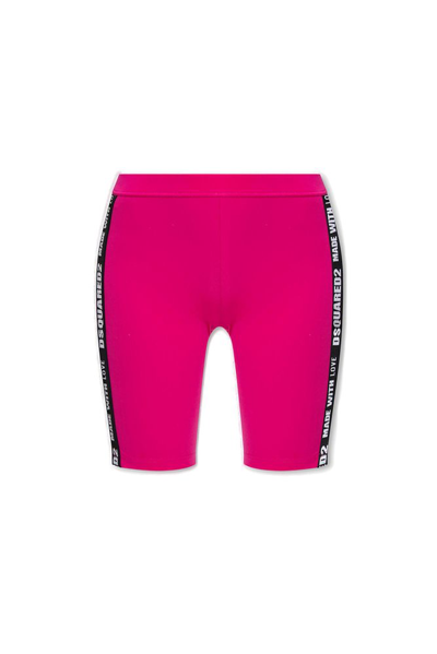 Shop Dsquared2 Logo Tape Cropped Leggings In Pink
