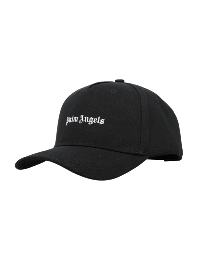 Shop Palm Angels Logo Embroidered Curved Peak Cap In Black