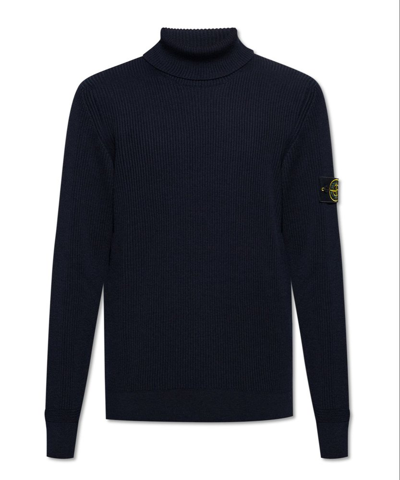 Shop Stone Island Compass Patch Roll In Navy