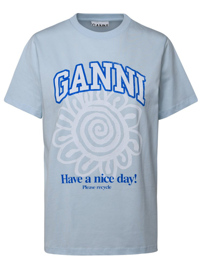 Shop Ganni Logo In Blue