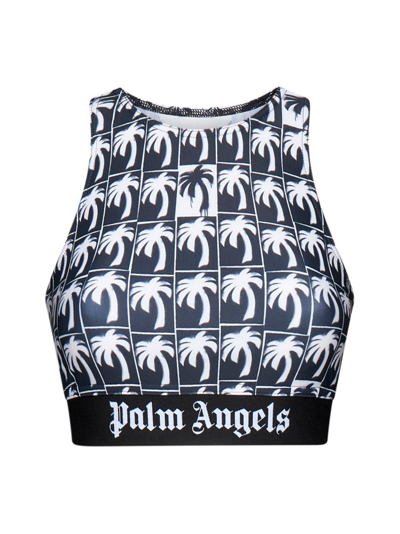 Shop Palm Angels Allover Palm Tree Print Racerback Top In Multi