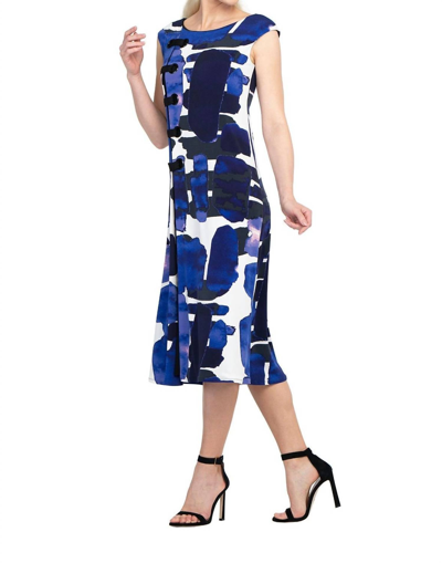 Eva Varro Cap Shoulder Side Grommet Dress In Bonney In Multi