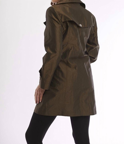 Angel Metallic Double Breasted Rain Jacket In Bronze In Gold