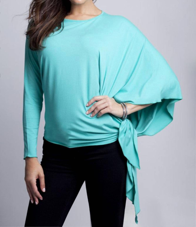 Angel Asymmetrical Tunic Top In Mint In Green