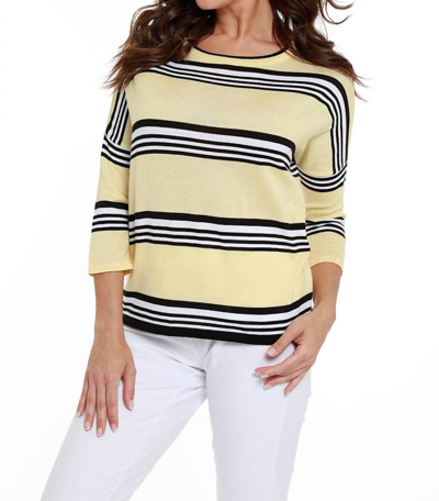Shop Angel Striped 3/4 Sleeve Top In Yellow