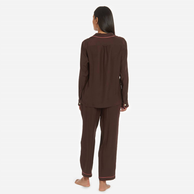 The Sleep Code Ayla Washable Silk Pj Set In Tree In Multi