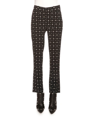 Givenchy Printed Cady Straight-leg Cropped Pants, Black