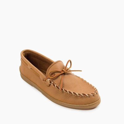 Shop Minnetonka Men's Moosehide Classic Shoes In Natural In White