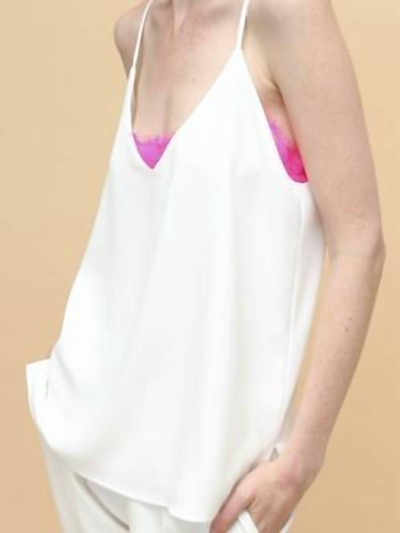 Vilagallo Elettra Crep Crudo Shirt In White/pink In Multi
