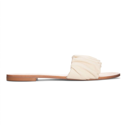 42 Gold Britta Leather Slide Sandal In White