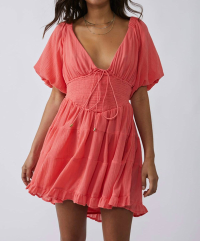 Shop Free People Perfect Day Mini Dress In Coral In Pink