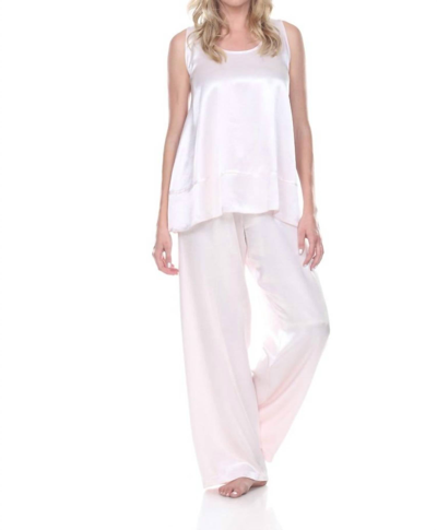 Shop Pj Harlow Natalie Satin Tank With Ruffle In Blush In Pink