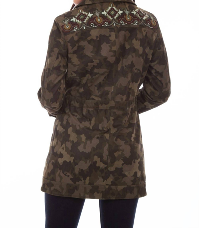 Shop Scully Camouflage/embro Jacket In Olive In Green