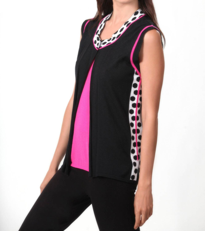 Shop Angel Pink Lady Polka-dot Vest In Black/fuchsia In Multi