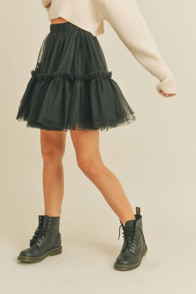 Shop Mable Jaylani Tulle Mini Skirt In Black