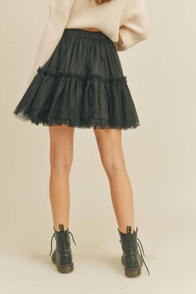 Shop Mable Jaylani Tulle Mini Skirt In Black