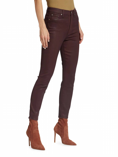 Shop 7 For All Mankind High Waist Ankle Skinny Pants In Coated Ruby Rust In Multi