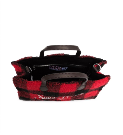 Mc2 Saint Barth Tartan Check Pattern Tote Bag In Red