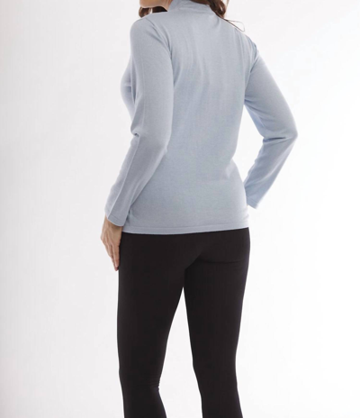 Angel Long Sleeve Mock Neck  Pullover In Sky Blue