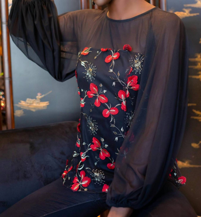 Eva Franco Candace Top In Cardinal In Red
