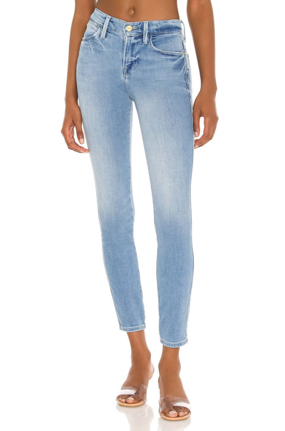 Shop Frame Le High Skinny Double Needle Jean In Tropic In Multi