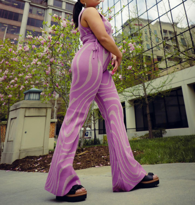 Shop Another Girl Lurex Swirl Flare Pants In Lilac In Purple